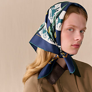 HERMES カシミヤ70% 約108cm×61cm Bouquets Sellier scarf 70 | Hermès Mainland China